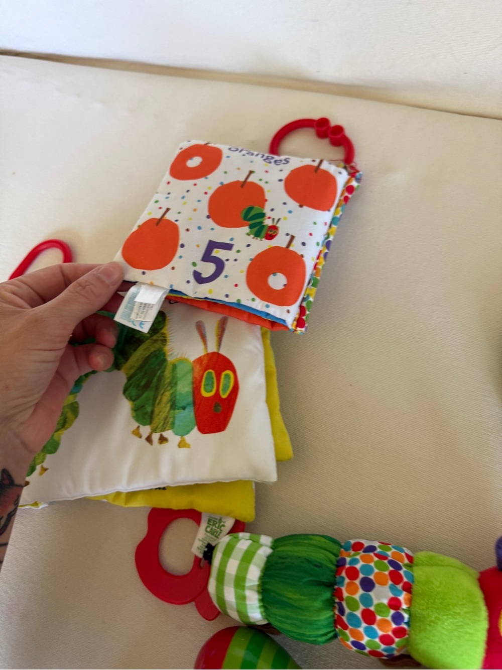 The Very Hungry Caterpillar 5 piece lot Baby soft book rattle toy tether toy - Picture 13 of 13